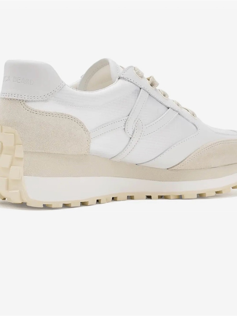 Veronica Beard White and Beige Platform Sneakers